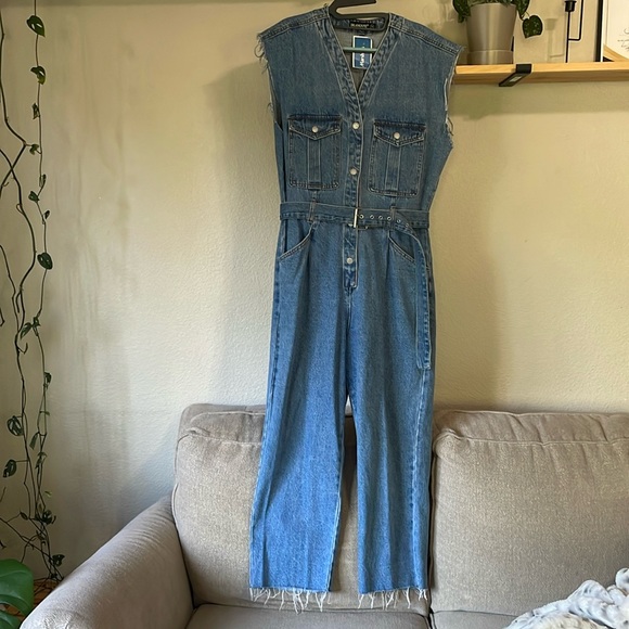 Blank NYC Pants - NWT BlankNYC Sleeveless Belted Denim Jumpsuit
